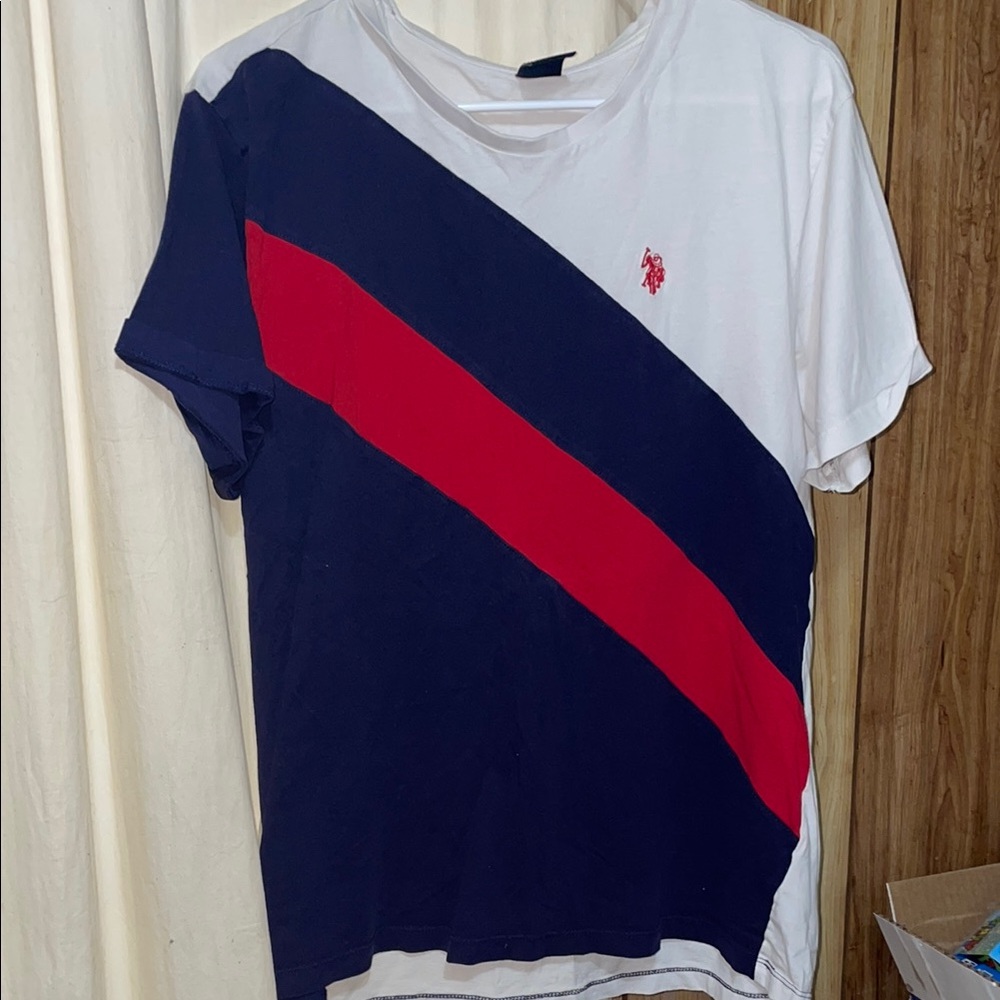 Men’s Red, White, & Blue Polo T-Shirt